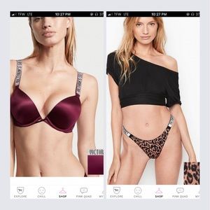 Victoria’s Secret Shine Strap bra and panty set 📬SEND ANY OFFER 🖋